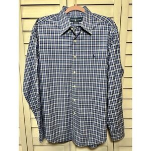 Ralph Lauren Classic Fit Long Sleeve Pony Logo Button Down Shirt Size Large